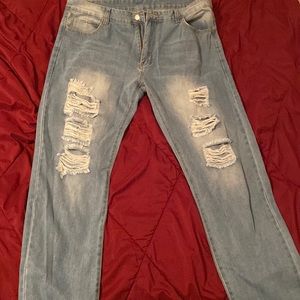 Shein light blue ripped jeans never worn
